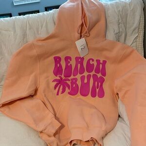 Comfort Colors Peach Hoodie with Pink Graphic